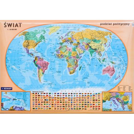 Mapa mundial a escala 1:30.000.000. Mapa político para oficina. Demart (1/5)