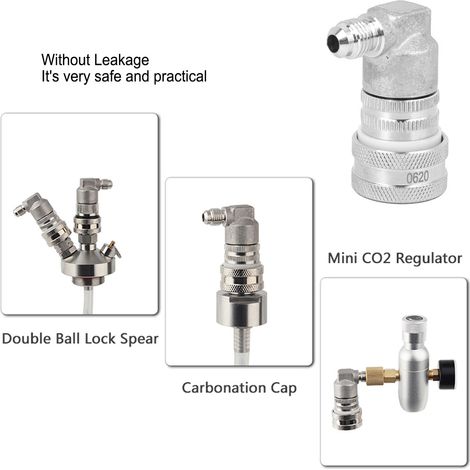 Distributeur à connexion rapide pour fût de bière artisanale en acier inoxydable avec verrouillage à bille et filetage MFL 1/4" (1/5)