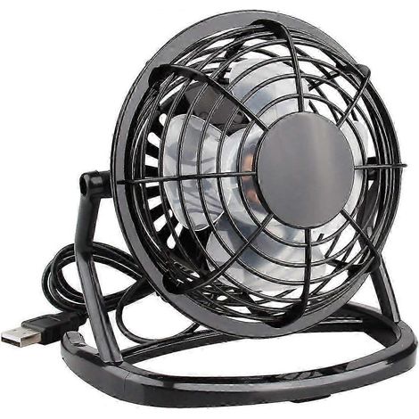 Ventilateur USB portable ultra-silencieux, ventilateur de bureau compact avec rotation à 360°, design facile à utiliser pour le bureau et la maison, noir (petit format) (1/5)