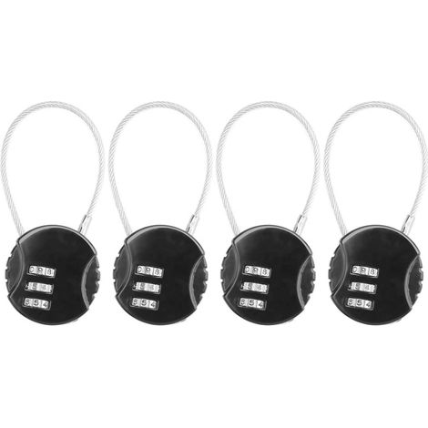 Juego de 4 candados de combinación de 3 dígitos, candado impermeable para exteriores, ideal para taquillas de gimnasios escolares, taquillas deportivas, vallas y cajas de herramientas. (1/2)