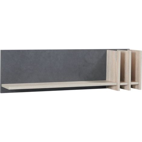 Estantería mural MALMO 100 cm color roble claro y gris concreto (1/4)