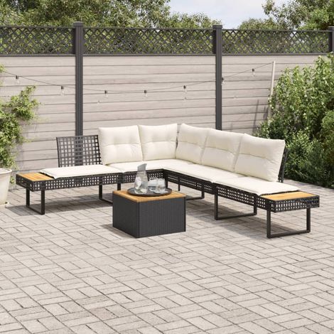 Maison Exclusive - 2-tlg. Garten-Sofagarnitur mit Kissen Schwarz