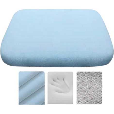 Coussin de chaise en mousse à mémoire de forme souple, antidérapant, pour chaises de bureau et véhicules, soulage la fatigue du bas du dos, bleu ciel (bleu ciel) (1/5)
