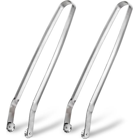 INOX Grillzange mit Rädern – 38 cm – Professionelles Utensil zum Grillen, Kochen und Outdoor-Buffets – Ideal für Würstchen, Fleisch, Salat und Obst