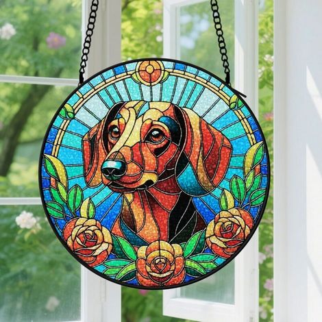 Capteur de Soleil en Vitrail Décoration Spirituelle pour Maison 9cm (1/4)