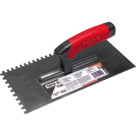 Llana de acero inoxidable para enlucido de 270x130 mm, dentada de 8x8 mm YT-5203 yato (1/2)