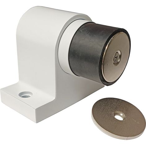Tope de Suelo Magnético COLOR EPOXY (Blanco, Gris o Negro) «KLOSE besser» para Puertas Pesadas, todo en acero inoxidable 304.  Blanco