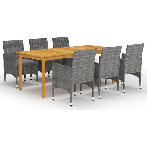 Ensemble à manger de jardin 7 pcs-Salon de jardin Gris 374998 (1/5)