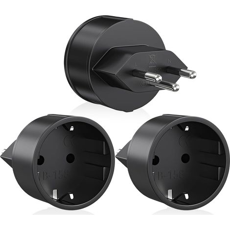 Lot de 3 Adaptateur de Voyage Suisse, Adaptateur Voyage France vers Suisse, Prise EU vers Type J pour Maldives, Rwanda, Liechtenstein (1/5)