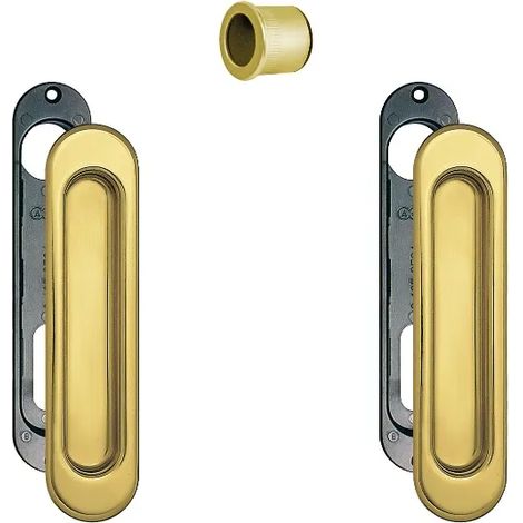 KIT SCIVOLA F CON VASCHETTE OVALI CIECHE OTTONE LUCIDO (1/2)
