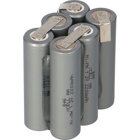 Akkupack 7,2V 2200mAh Mignon Industrie-Akkus NiMH mit Lötfahne FlatTop