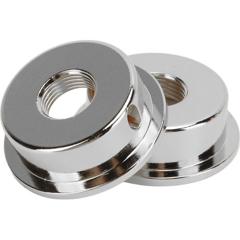 2 plaques de protection pour prises jack de guitare électrique TL, plaques métalliques rondes avec vis de fixation, couleur argentée (1/5)