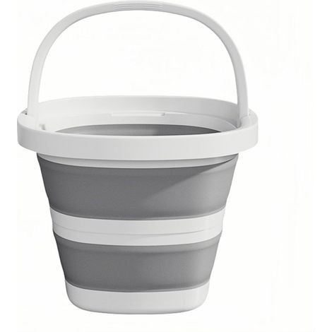 Tragbarer und faltbarer Reinigungseimer, kleiner Plastikeimer, platzsparendes Design, geeignet für Haushaltsreinigung, Gartenarbeit, Camping, Angeln und Waschen (1/4)