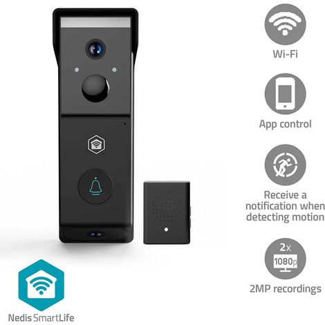 Citofono Nedis wificdp31bk batteria 1080p (1/3)