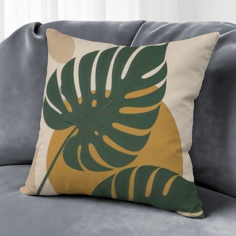 Housse de coussin fleurs colorées, décoration jardin maison,50×50cm (1/5)