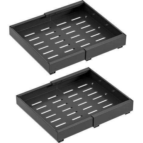 ® Lot de 2 Tiroir Telescopique Coulissant Cuisine, Tiroirs de Cuisine Coulissants, Rangement Panier Etagere Coulissante pour Placard de Cuisine, 32-52x42x7.5cm-noir (1/5)