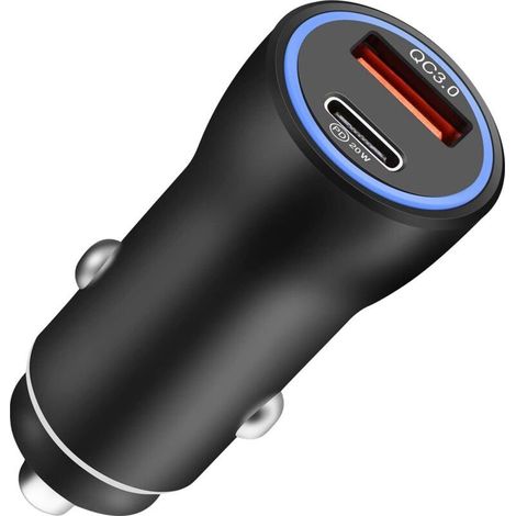 PD&QC USB Car Charger, Fast Charging iPhone Car Charger, USB Cigarette Lighter Fast Charger, Mini Car Charger (1/5)