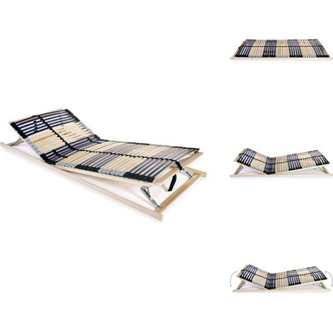 Sommier à lattes sans matelas avec 42 lattes 7 zones 70x200 cm - Sommier À Lattes - Lit Double - Cadre Lit - Support Matelas - Sommier Bois (1/5)