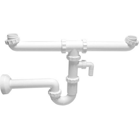 SIFONE PER LAVELLI A 2 VIE CON ATTACCO LAVATRICE 1" 1/2 Diam.40
