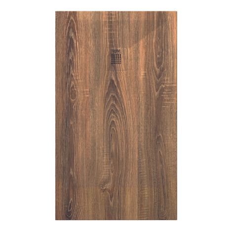 ONDEE ZEN - Receveur de douche NOLA 3 - 90x160x3cm - Résine - Noyer - Bonde - Découpable (1/3)