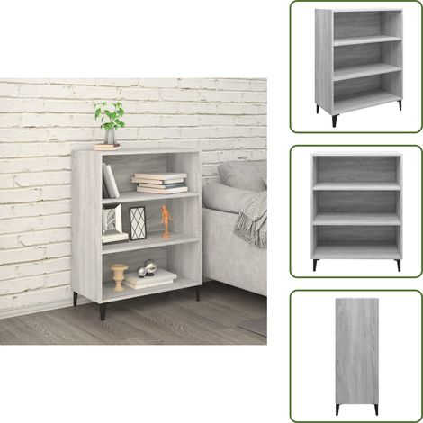 Aparador decorativo - vidaXL Aparador de madera contrachapada gris Sonoma 69,5x32,5x90 cm -