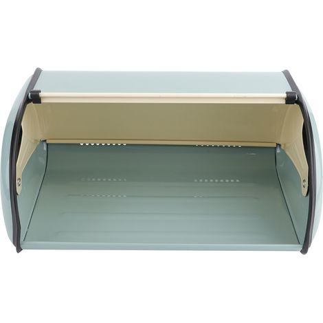 Boîte à pain métallique grande capacité, organisateur de rangement de cuisine (bleu) (1/5)