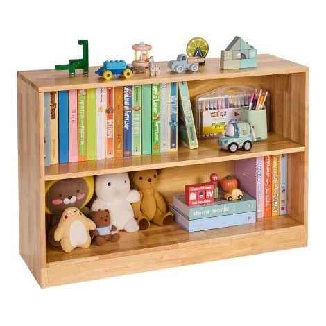 Librería Infantil, Estantería para Juguetes de 2 Niveles 900 x 300 x 600 mm, Estantería para Guardar Juguetes, Libros, Mueble para Niños para Dormitorio, Habitación Infantil, Vitrina, Marrón (1/5)
