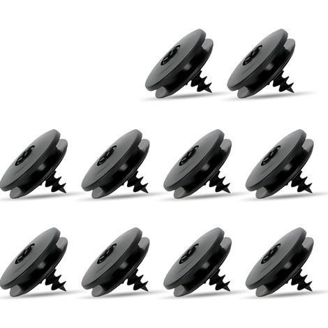 Clip per tappetini auto - Confezione da 10 - Per fissare i tappetini antiscivolo - Anelli di fissaggio - Neri - Plastica - Universali - 3,55 x 2 cm - Adatti alla maggior parte dei tappetini auto (1/5)