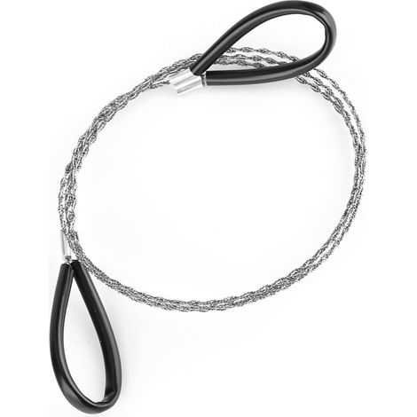 Edelstahl-Drahtsäge – 1 Stück – Robustes Metall – Flexibles Schneiden von Holz und PVC – Ideal für Camping und Notfälle – 80 cm, Schwarz (1/5)