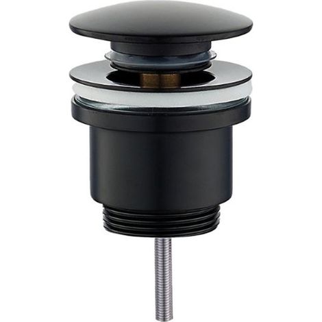 Piletta click clack tonda universale nera opaca 1"1/4  Tecom
