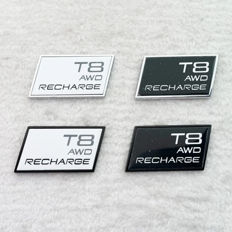 (T8 1 pièces-noir complet) emblème 3D Premium pour voiture, adhésif pour garde-boue, mâle, capot arrière, Compatible avec XC40, XC60, XC90, V40, S40, S6 (1/4)
