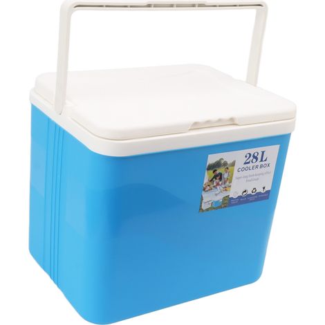 Congélateur de camping, bien étanche, grande capacité de charge, glacière/chauffe-plats portable, convient aux voitures et à une utilisation en extérieur, 28 litres, bleu. (1/5)