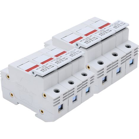 Support de fusible sur rail RT18-63X avec témoin lumineux LED pour fusible RO16 14x51mm 63A 500-690V3P