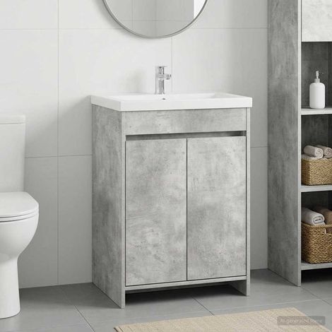 Gabinete de baño debajo del lavabo Gris Hormigón