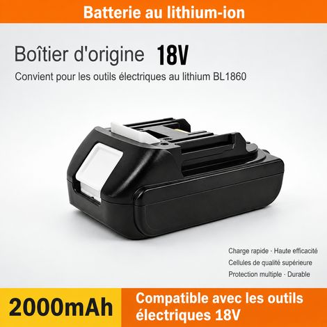 Batterie Lithium 18V 2000mAh 5 cellules pour Outils Makita Dimensions 11,7 × 7,5 × 5 cm Cellules Classe A – Livraison gratuite