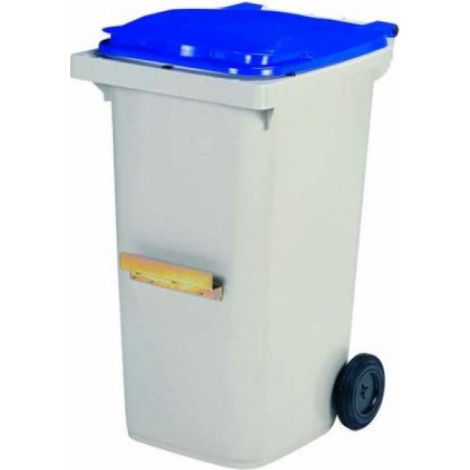 Conteneur 2 roues Korok - 240l barre ventrale - bleu / gris