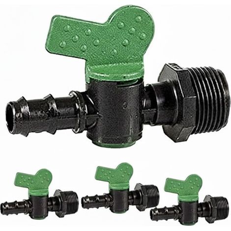 50 Stück Ventil 20mm x 1/2'' mit Innengewinde Bewässerungsventil zur Verbindung von 16mm Schlauch mit Innengewinde