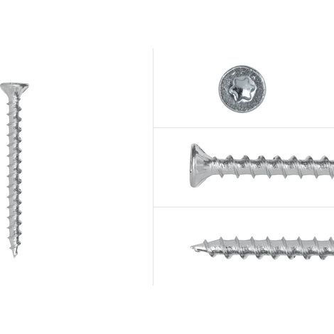 Spanplattenschrauben Verzinkt 4 x 60 mm Torx 20 Vollgewinde -