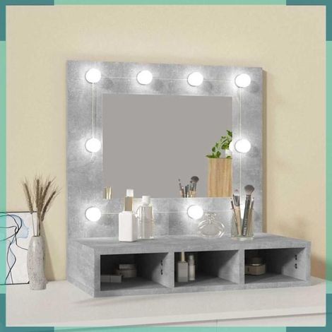 Armoire à miroir - 808886 - Gris béton - LED intégrée - 60x31,5x62 cm (1/5)