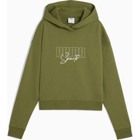 Puma Elevated Graphic Cropped TR Damen-Sweatshirt, grün, 68950022 r S (1/2)