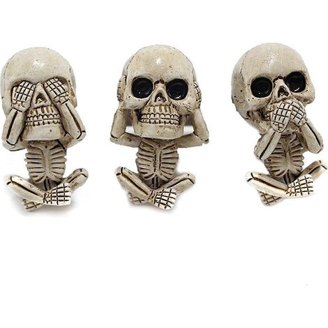 Clip de grille d'aération pour voiture - Statue de trio de crânes maléfiques - Statue de crâne maléfique - Clips diffuseurs d'aromathérapie pour voiture - Décoration d'aromathérapie pour bureau et mai (1/5)