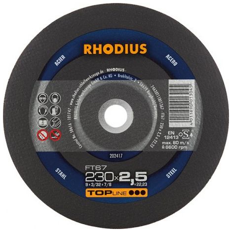 Disque de coupe FT67 230 x 2,5mm Rhodius(Par 25) (1/2)