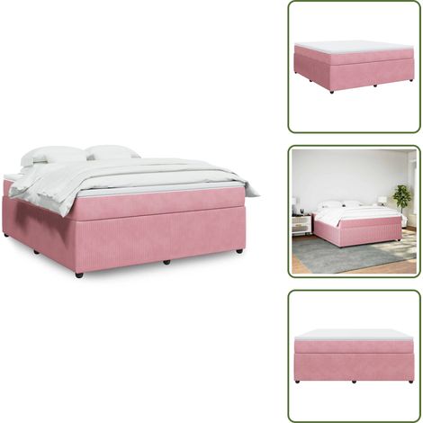 Boxspringbett Rosa Boxspringbett mit Matratze Rosa 180x200 cm Samt - Boxspringbett ...