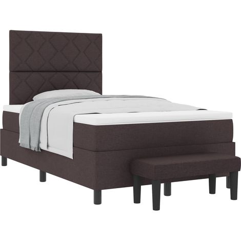 Maison Exclusive - Letto a molle con testiera Marrone Scuro 120 x 200 cm Tessuto