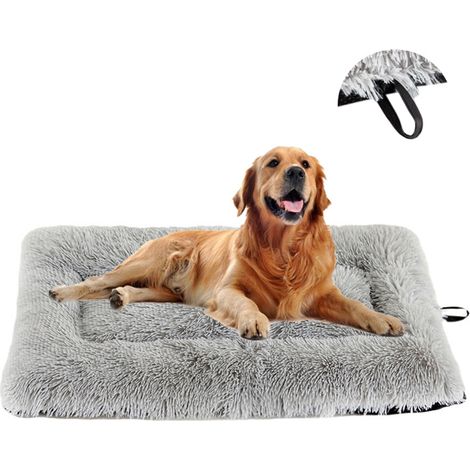 1 Tapis pour chien, surface en fausse fourrure douce, base antidérapante imperméable, pour cage métallique niche voiture (1/5)