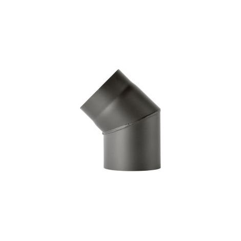 Coude de de poele en acier de 2 mm de diametre (tube tubulaire de 150 mm de diametre) pour poele et feu Senotherm, noir, 45 degres, sans porte de nettoyage (1/5)