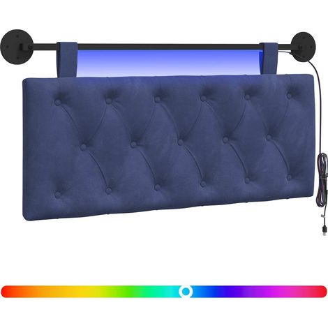 Maison Exclusive - Tête de lit suspendue Avec lumière LED Bleu police Velours (1/5)