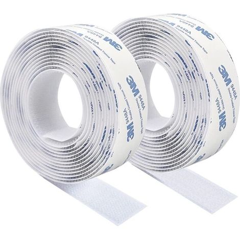 3M Kratzfestes, doppelseitiges Klebeband, starkes, weißes Nylon-Doppelklebeband, rückstandsfrei, 3 m x 2 cm, für Fußmatten, Kissen und Kleidung (1/5)