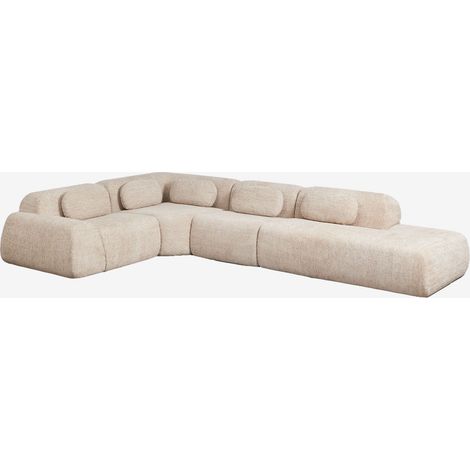 Divano modulare angolare a 4 pezzi con chaise longue a destra in ciniglia confezionato sottovuoto Merida SKLUM            