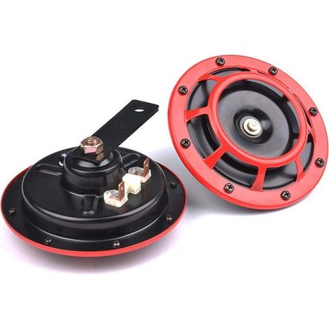 Ensemble de 2 klaxons Super Tone pour voiture, klaxons doubles 12V aigus/graves, klaxons puissants avec grille de protection, compatibles avec voitures, camions, motos, (1/5)